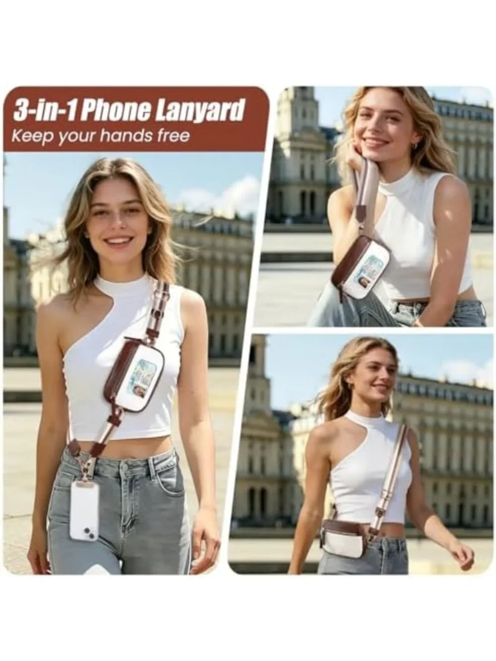 Stylish Leather Wallet Crossbody with Clip and Go Strap for Phones - Versatile